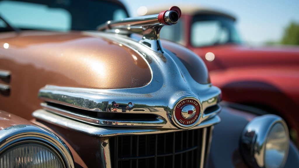 Detailed view of classic truck restoration showing chrome and craftsmanship